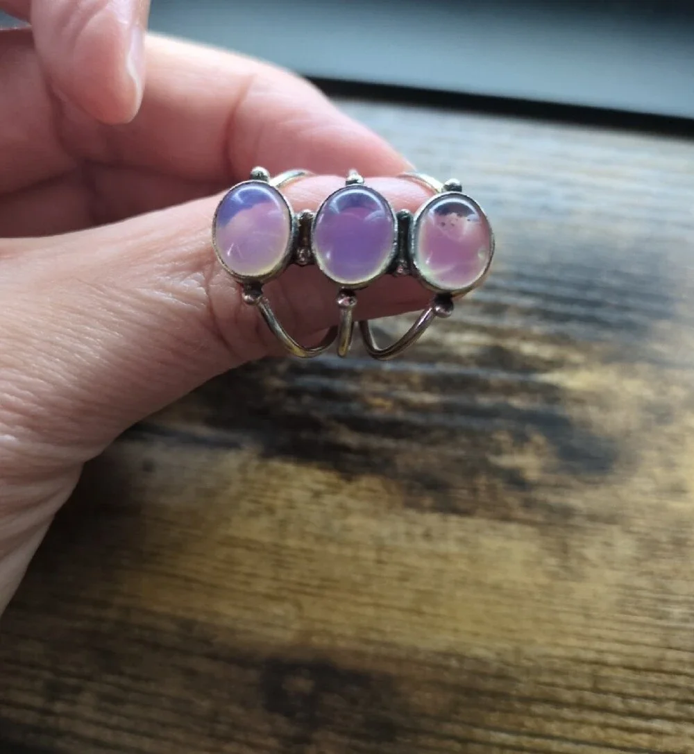 Triple Opal Sterling Ring - Opalescent